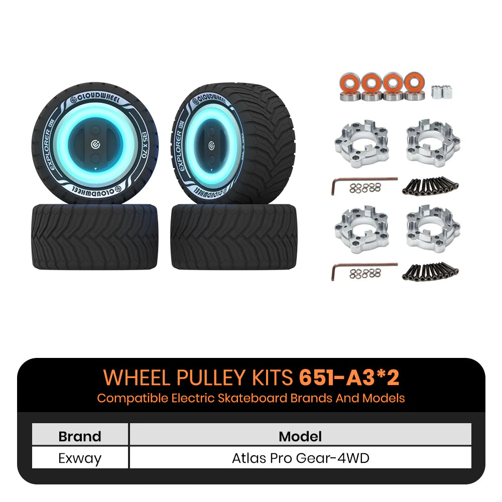 EXWAY * CLOUDWHEEL Explorer 135mm Urban All Terrain Off Road Electric Skateboard Wheels