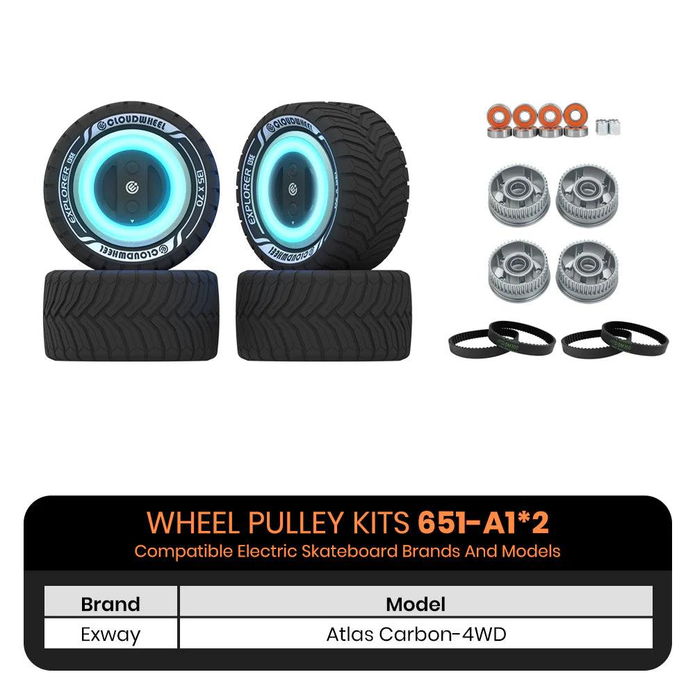 EXWAY * CLOUDWHEEL Explorer 135mm Urban All Terrain Off Road Electric Skateboard Wheels