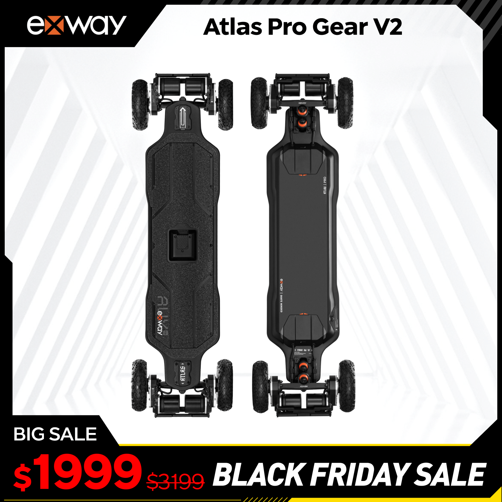 Exway Atlas Pro Gear V2 - Exway Electric Skateboard